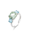 SLAETS Verlovingsringen VERKOCHT Mint Green Tourmaline and Blue Aquamarines, 18Kt White Gold Ring *SOLD OUT* (watches)
